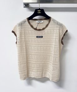 26SS夏服 ミュウミュウ 半袖Tシャツ トップス?2606BLJ190-MI1634
