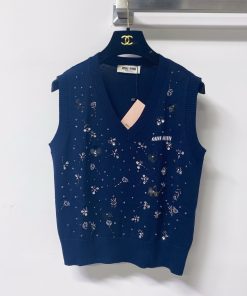 26SS夏服 ミュウミュウ チョッキ タンクトップ2606BLJ240-MI1639