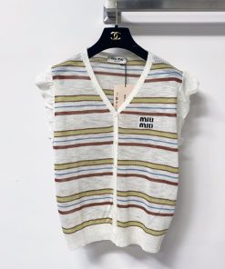 26SS夏服 ミュウミュウ チョッキ タンクトップ2606BLJ190-MI1643
