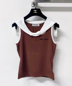 26SS夏服 ミュウミュウ チョッキ タンクトップ2606BLJ190-MI1664