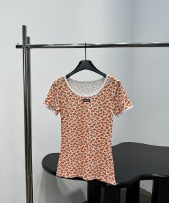 26SS夏服 ミュウミュウ 半袖Tシャツ トップス?2606BLJ180-MI1670