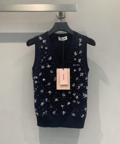 26SS夏服 ミュウミュウ チョッキ タンクトップ2606BLJ610-MI1678