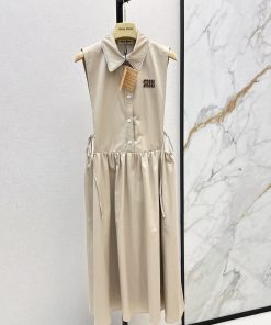 26SS夏服 ミュウミュウ ワンピース2606BLJ300-MI1721