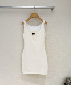 26SS夏服 ミュウミュウ キャミソールドレス?2606BLJ380-MI1736