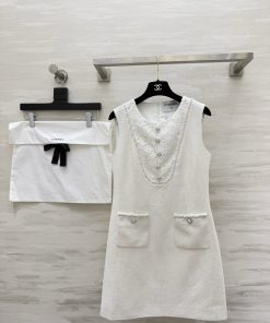 26SS夏服 シャネル ワンピースドレス?2606BLJ440-CH1826